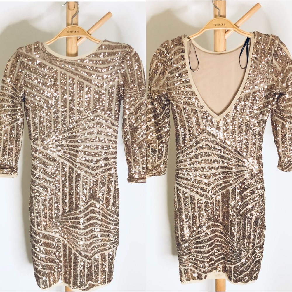 F21 ROSE GOLD SEQUIN DRESS